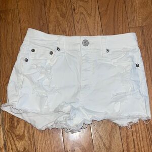 Aeropostale White Distressed Women Shorts